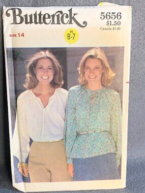 Butterick Misses Blouse Shirt Sewing Pattern Size 14 5656 - uncut